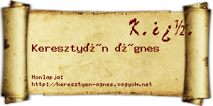 Keresztyén Ágnes névjegykártya