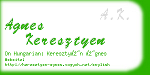 agnes keresztyen business card